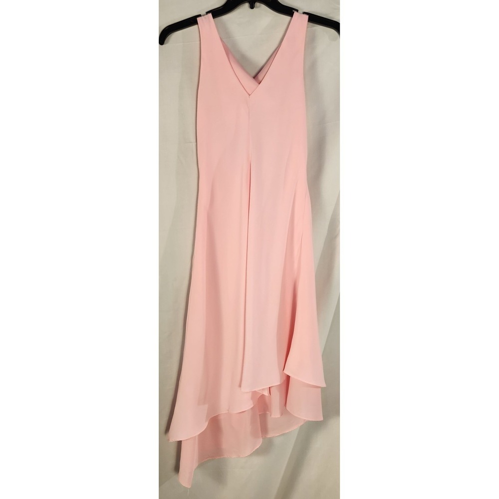 Bias Cut Pink Chiffon Handmade Dress Classic/Barbiecore/Wedding Midi Dress S* - Picture 4 of 10